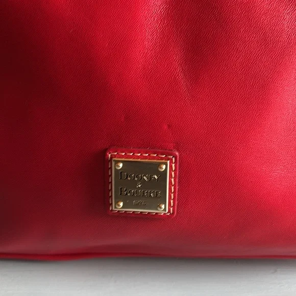 Dooney & Bourke Red Leather Shoulder Bag - Picture 2 of 7